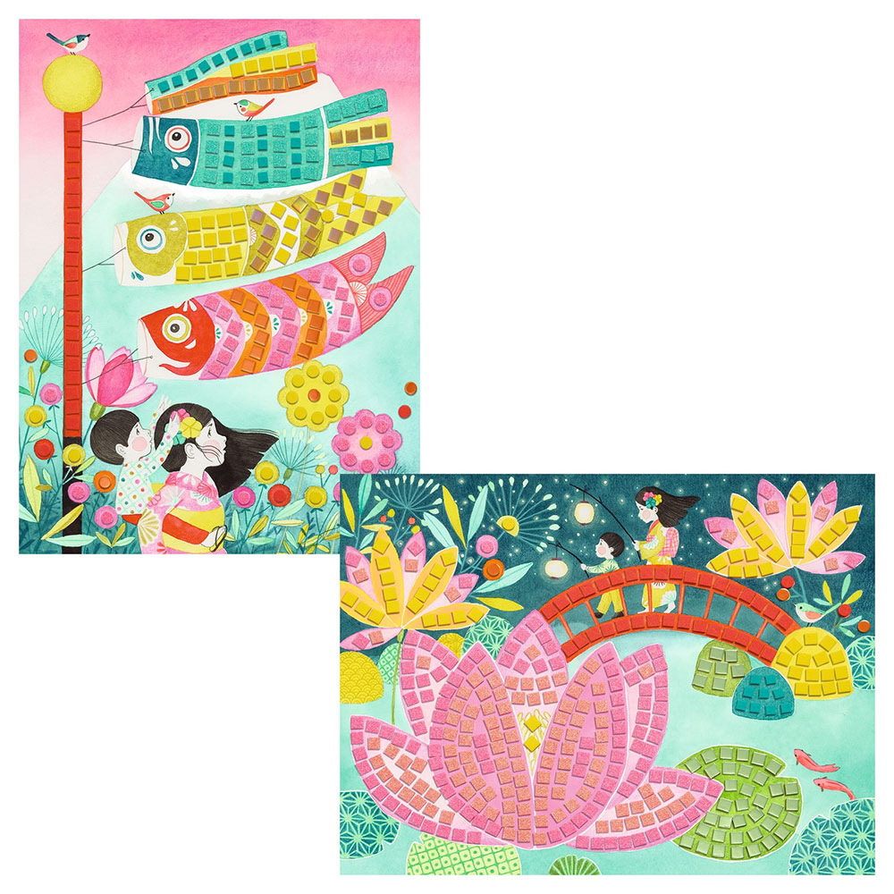 Djeco Mosaico Kyoto Kit Creativo con Adesivi