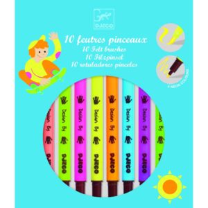 Djeco 10 Pop Colour Felt Brushes