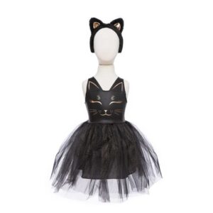 Great Pretenders Costume Gatto Nero con Vestito in Tulle e Cerchietto, Taglia Elasticizzata 5-6 Anni