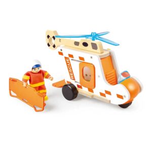 Hape Elicottero di Soccorso In Legno con Verricello e Personaggio