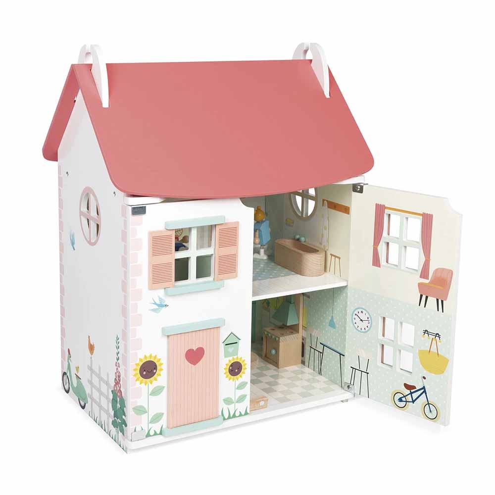 Janod Casa Delle Bambole In Legno Con Arredi e Famiglia