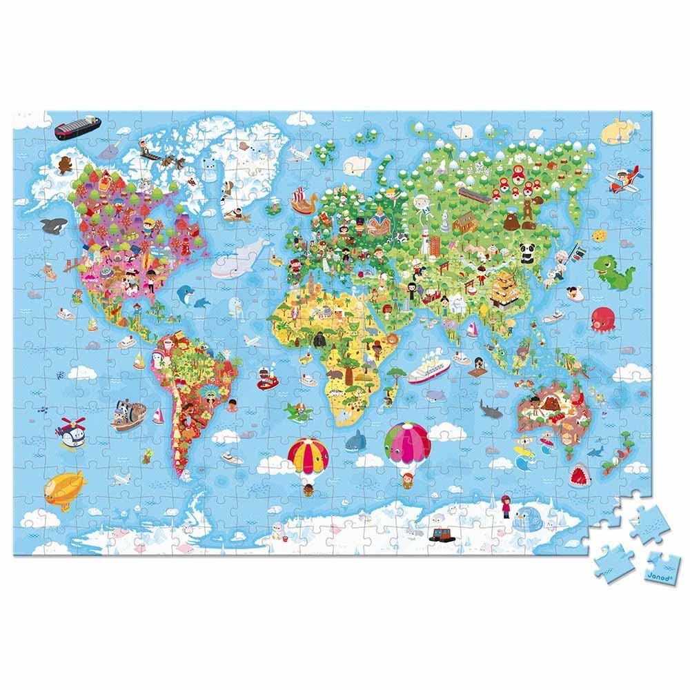 Janod Puzzle Gigante del Mondo 300 pezzi