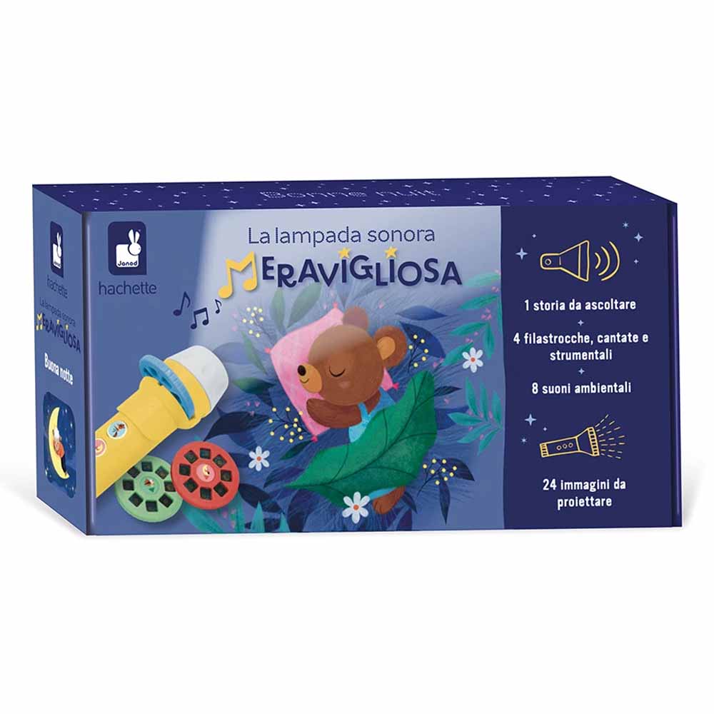 Janod Meravigliosa Lampada Sonora Buonanotte Proiettore e Narratore Italiano