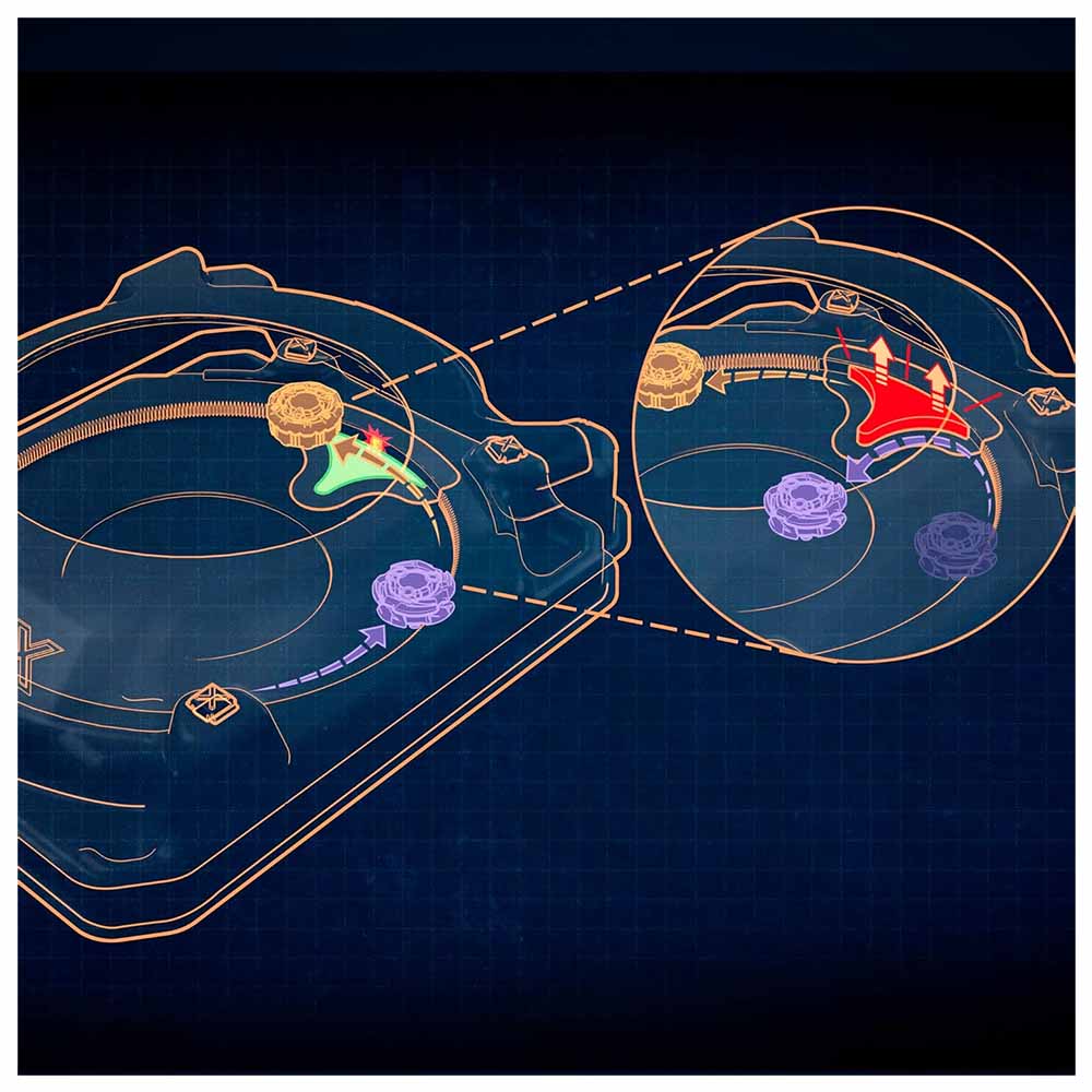 Hasbro Beyblade X, Set da Combattimento Arena Sneak Attack Con 2 Trottole e Lanciatori