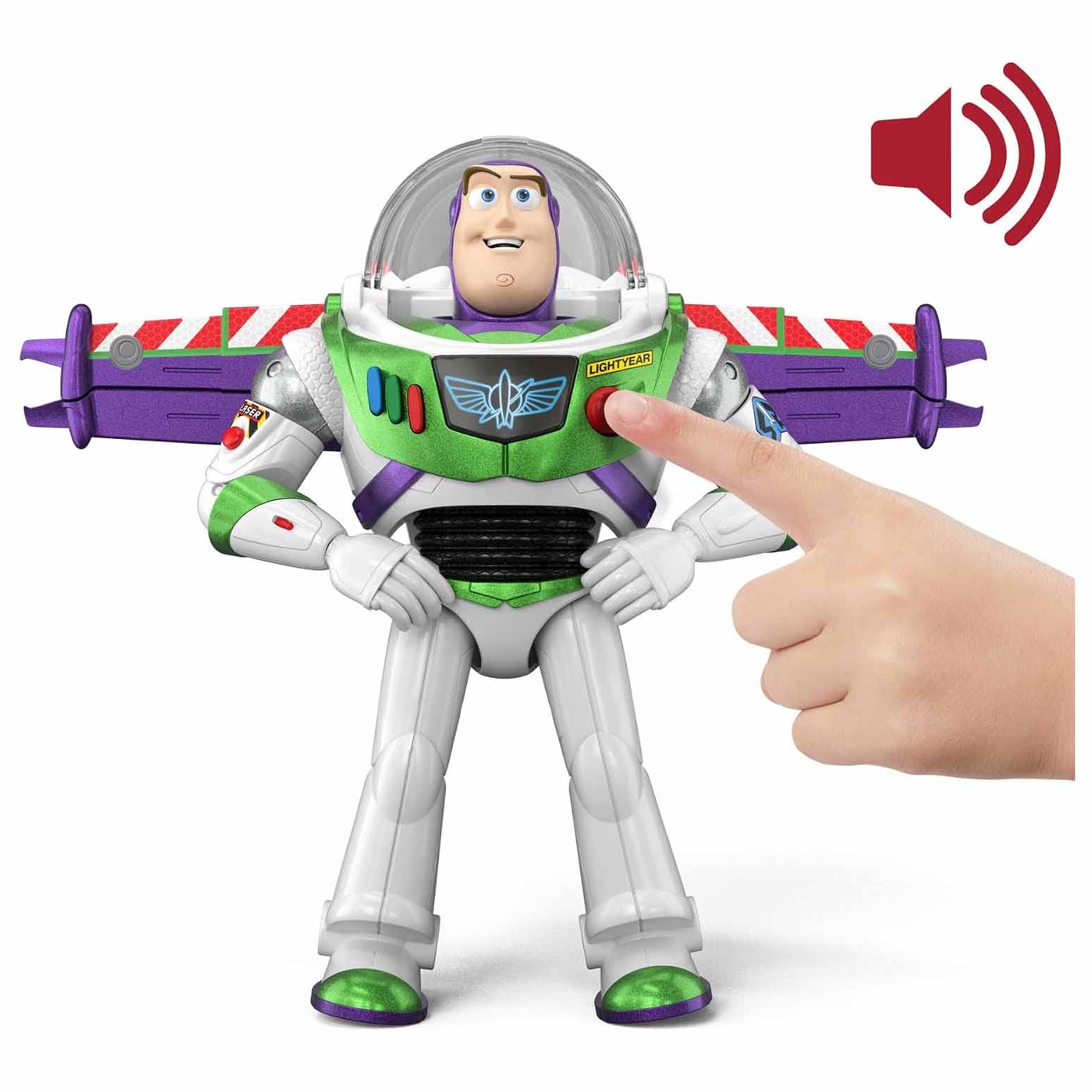 Mattel Toy Story 5, Buzz Lightyear Hi-Tech, Action Figure Interattiva con Modalità Volo + 35 Frasi In Italiano