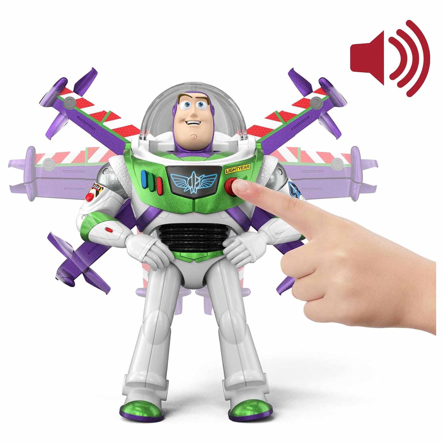 Mattel Toy Story 5, Buzz Lightyear Hi-Tech, Action Figure Interattiva con Modalità Volo + 35 Frasi In Italiano