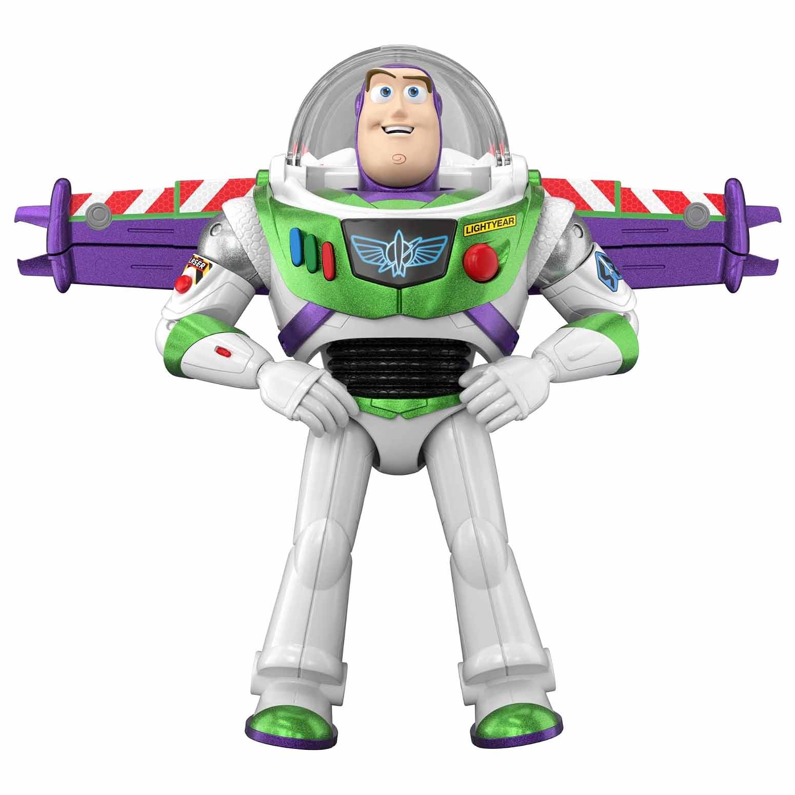 Mattel Toy Story 5, Buzz Lightyear Hi-Tech, Action Figure Interattiva con Modalità Volo + 35 Frasi In Italiano