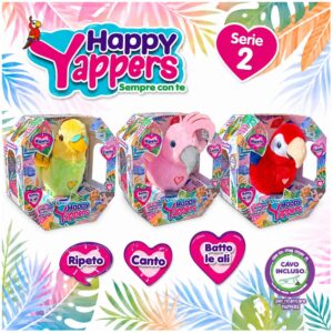 Yes Toys Happy Yappers Serie 2, Ripetono Cantano e Muovono le Ali