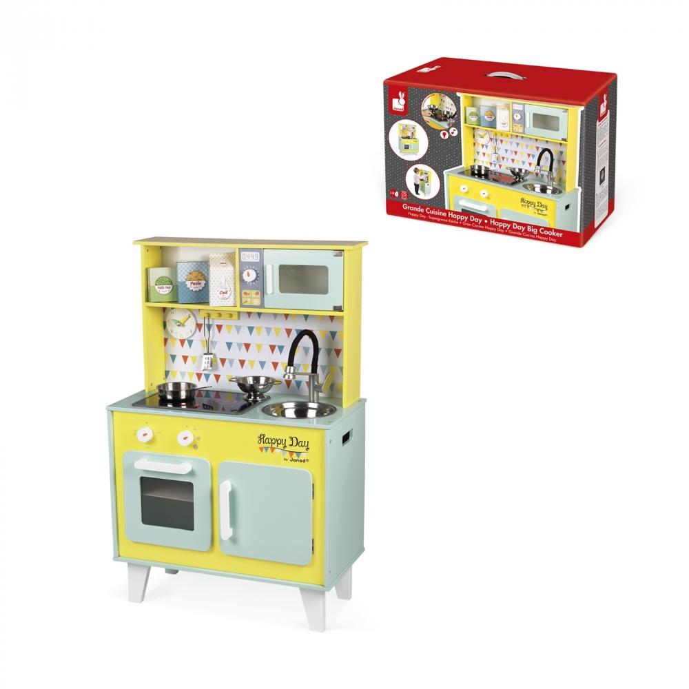 Janod Grande Cucina In Legno 55x30x87 cm, Happy Day