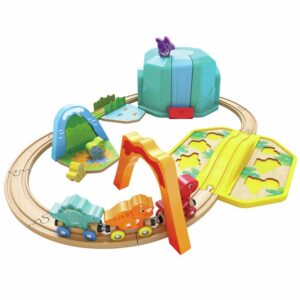 Hape Set Contenitore Con Pista Treno Dei Dinosauri