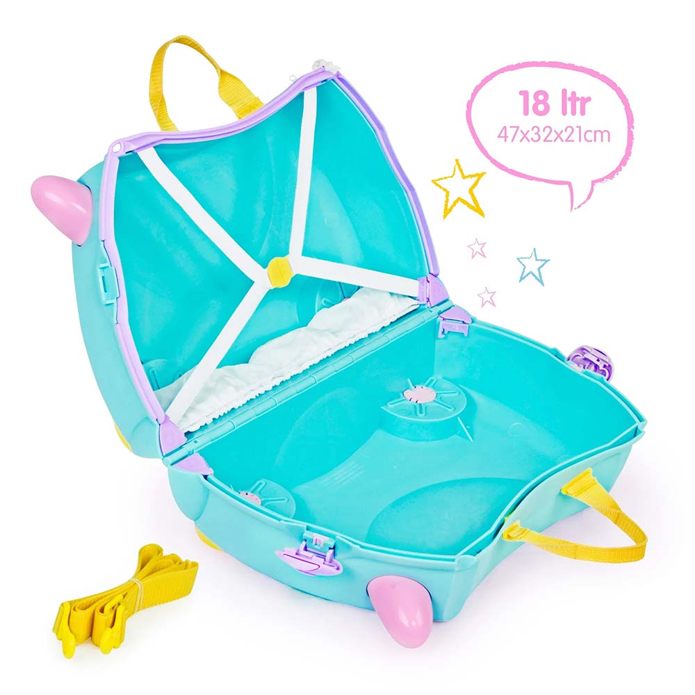 Trunki Valigia Cavalcabile Con Ruote, Una Unicorn Light Green