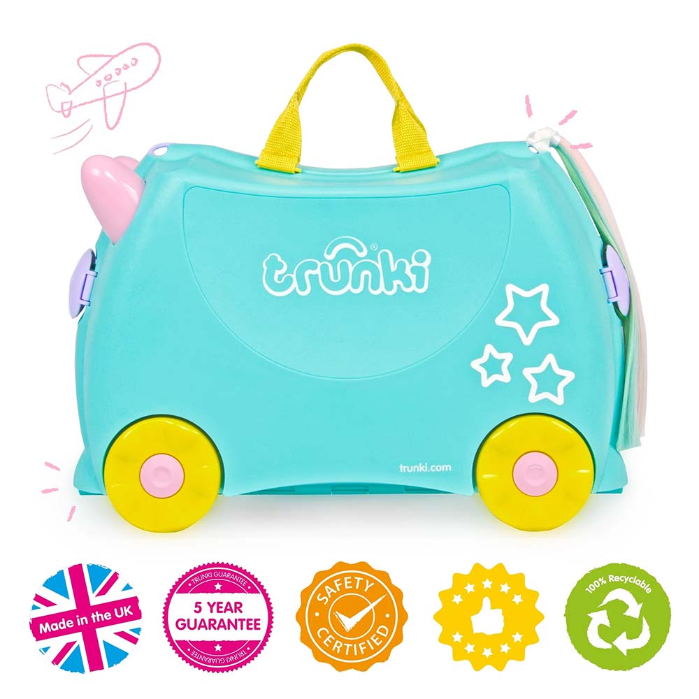 Trunki Valigia Cavalcabile Con Ruote, Una Unicorn Light Green