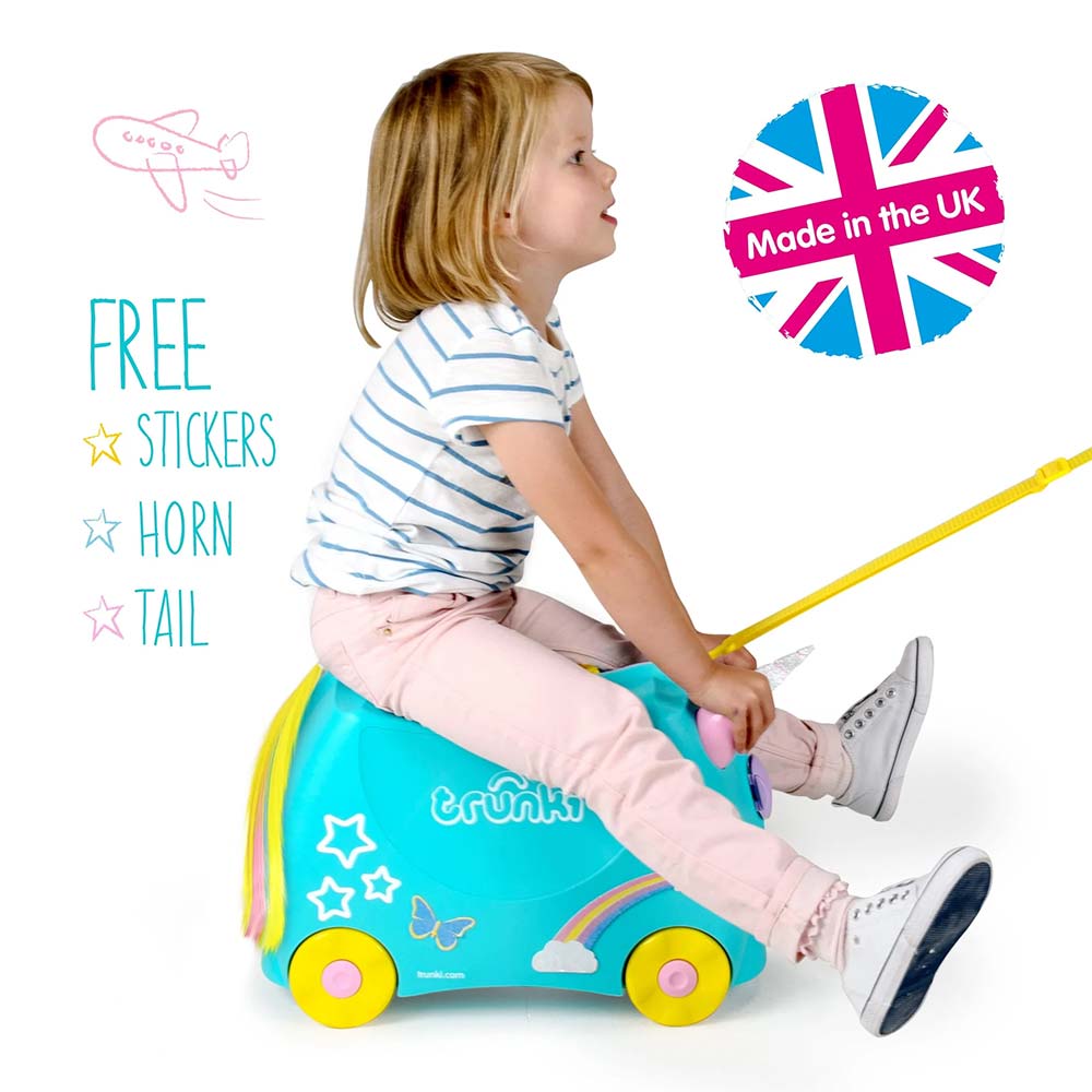 Trunki Valigia Cavalcabile Con Ruote, Una Unicorn Light Green