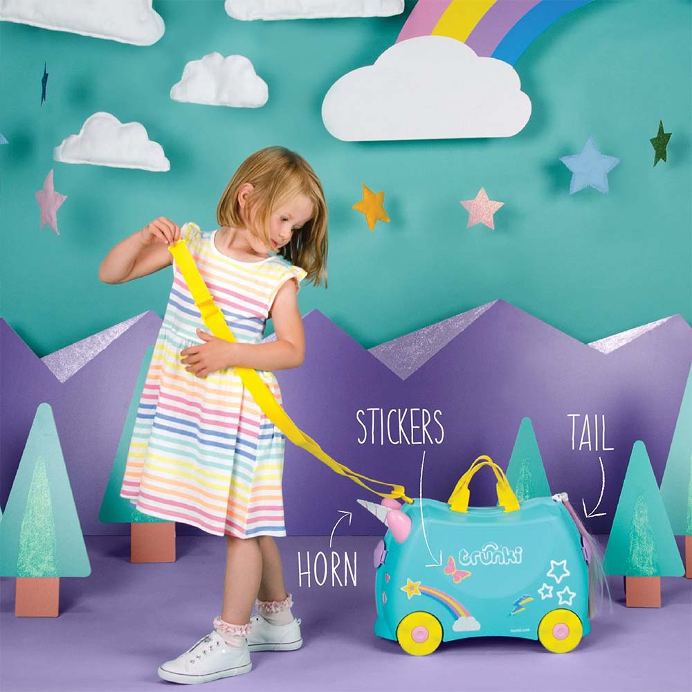 Trunki Valigia Cavalcabile Con Ruote, Una Unicorn Light Green