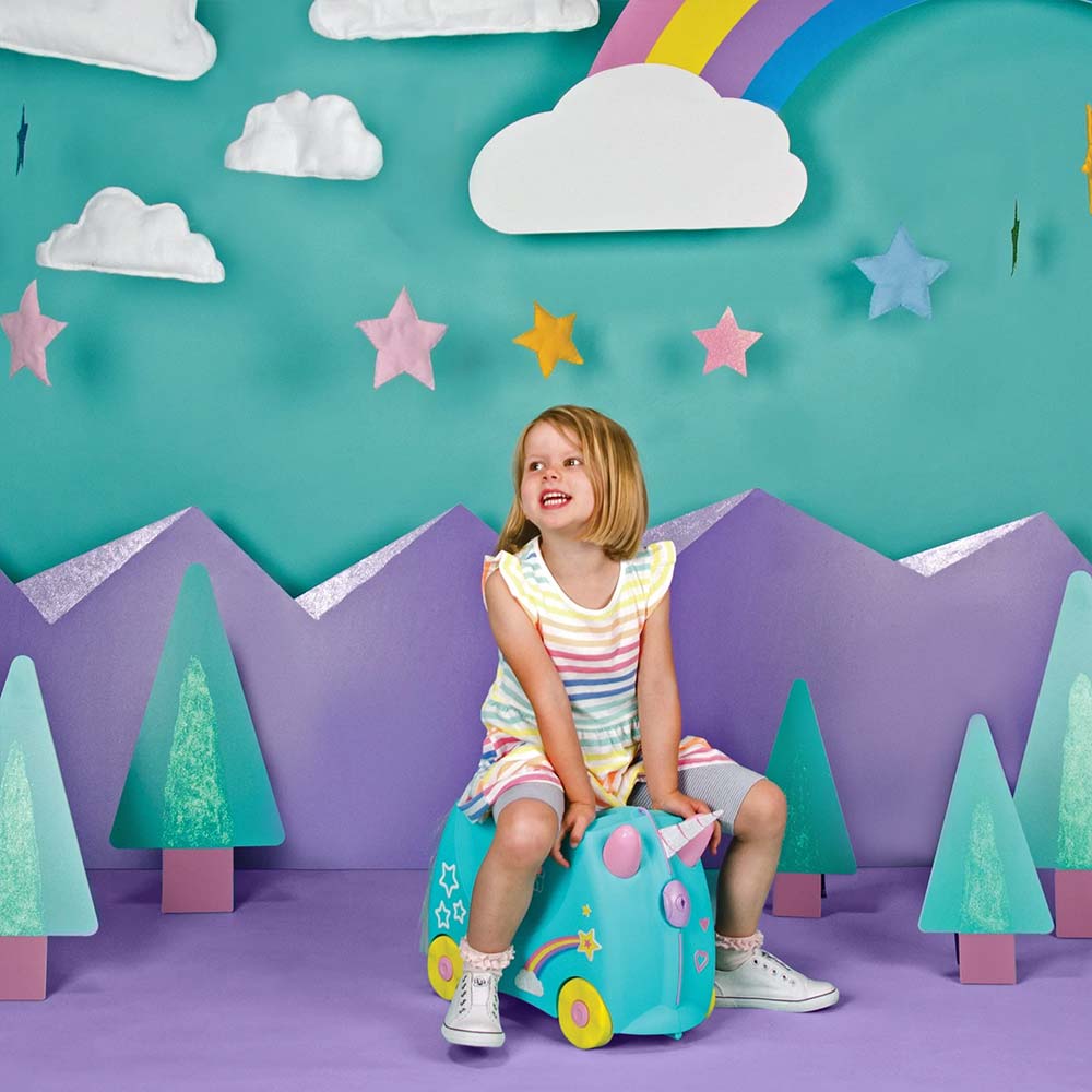 Trunki Valigia Cavalcabile Con Ruote, Una Unicorn Light Green