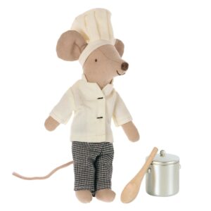 Maileg Topo Chef Con Pentola e Cucchiaio