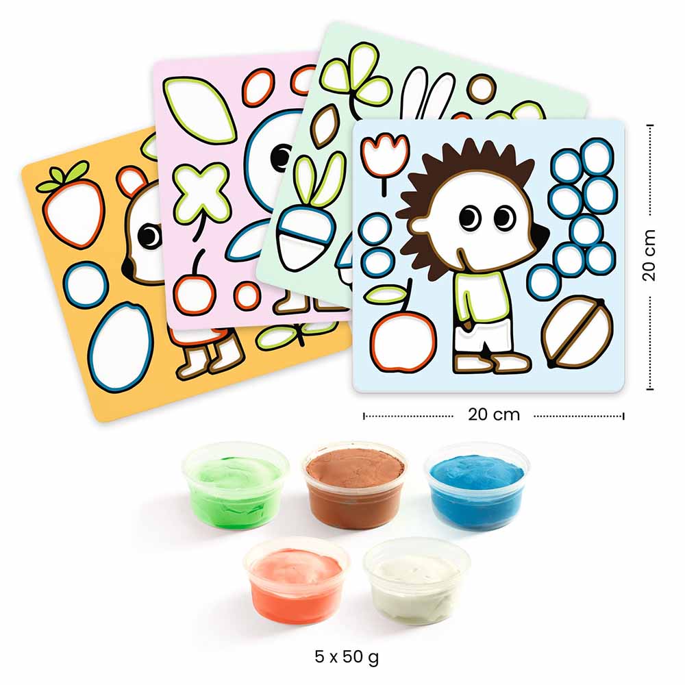 Djeco Kit Creativo Birbanti del Giardino Colorare con Pasta Modellabile ad Asciugatura all’Aria