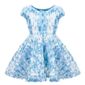 Great Pretenders, Abito Da Concerto Con Paillettes Blu, Taglia Elasticizzata 7-8 Anni