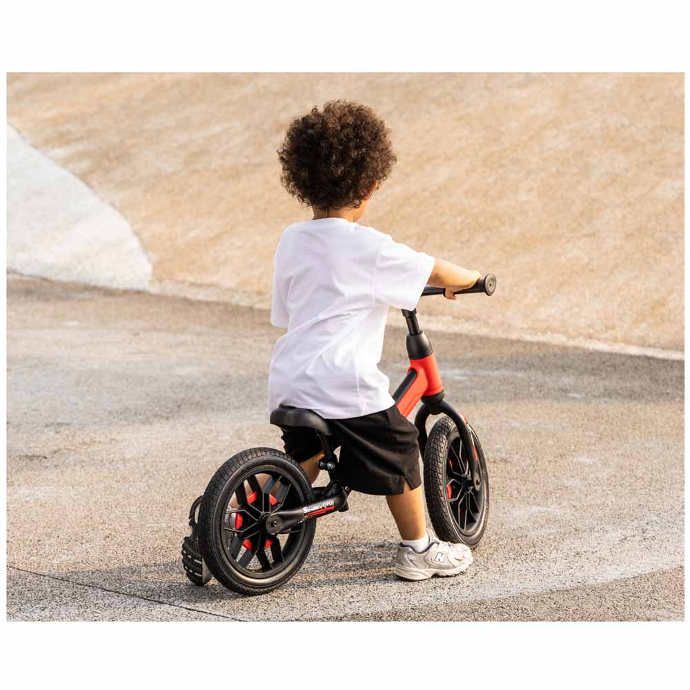 Qplay Balance Bike Tg12 Spark Red Con Luci Led, 3-6 Anni 30Kg