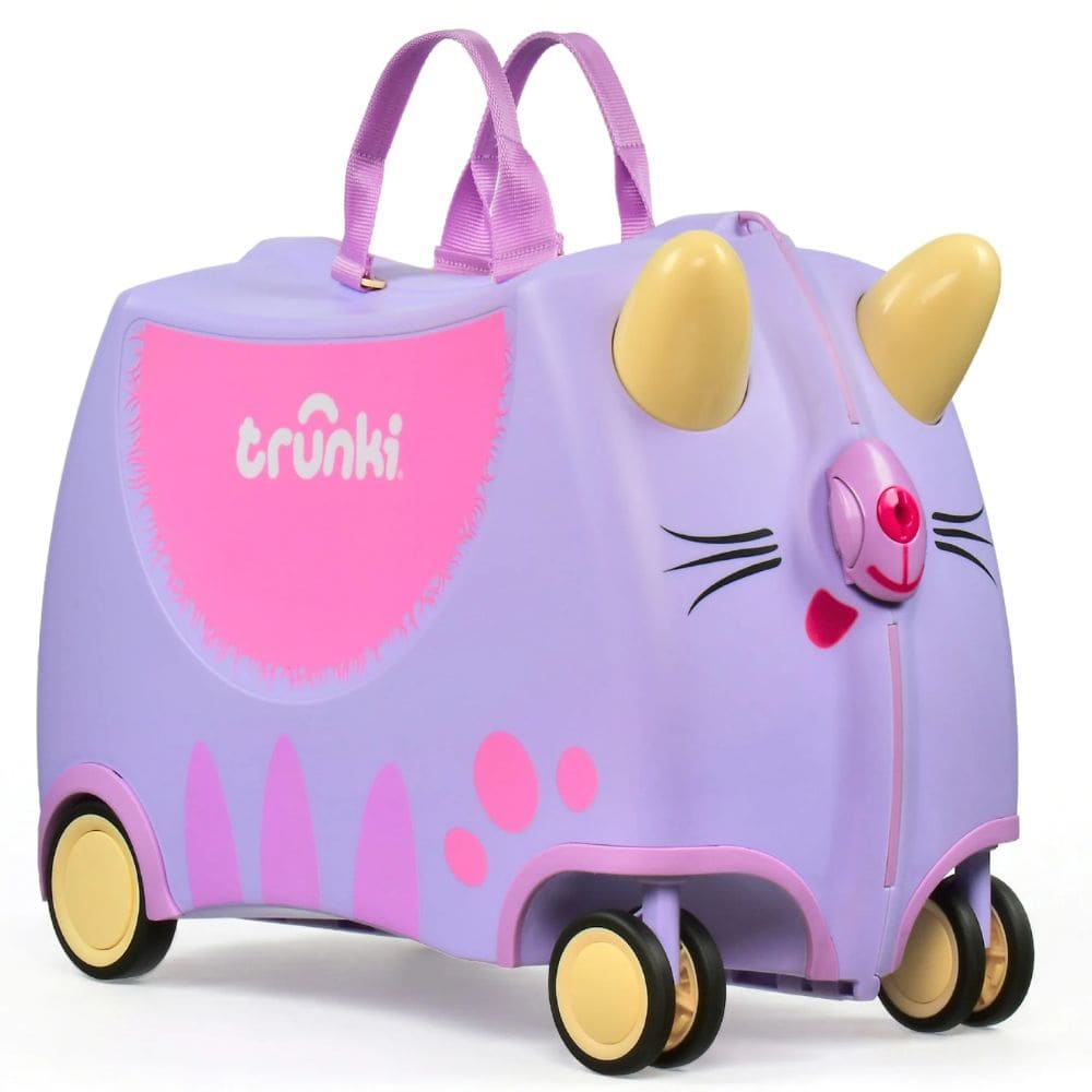 Trunki Valigia Cavalcabile Con Ruote Piroettanti 360, Lilla Cassie Cat
