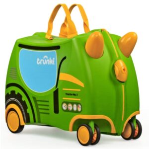Trunki Valigia Cavalcabile Con Ruote Piroettanti 360, Verde Trattore