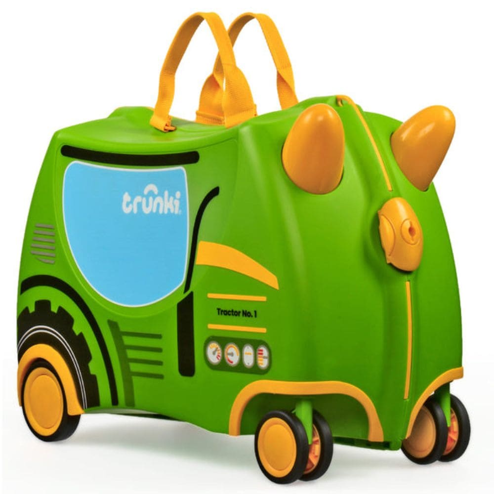 Trunki Valigia Cavalcabile Con Ruote Piroettanti 360, Verde Trattore