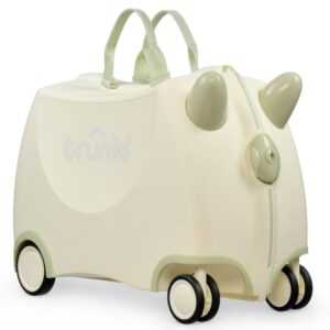 Trunki Valigia Cavalcabile Con Ruote Piroettanti 360, Bianco Solid White