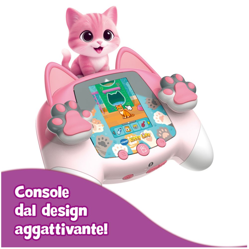 Vtech, Console Kitty Life Rosa 2 Modalità Di Goco Coccole e Avventura