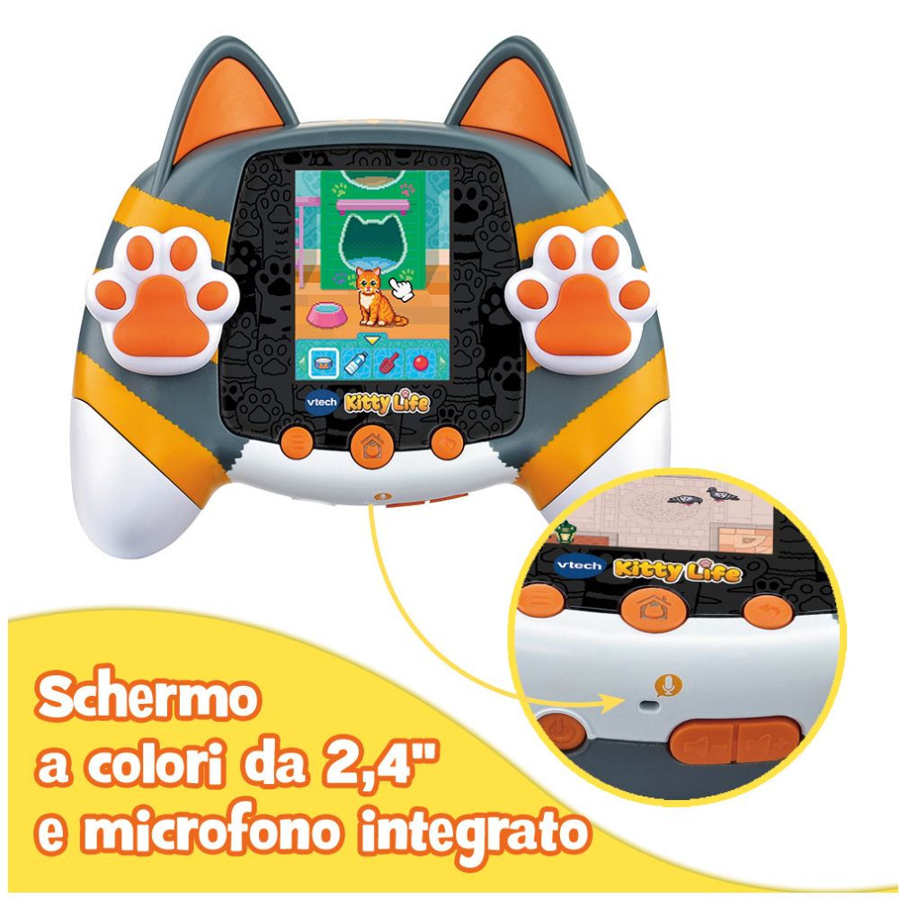 Vtech, Console Kitty Life Grigio 2 Modalità Di Goco Coccole e Avventura