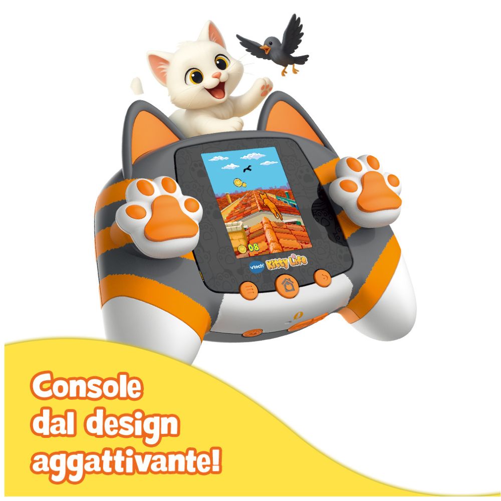 Vtech, Console Kitty Life Grigio 2 Modalità Di Goco Coccole e Avventura