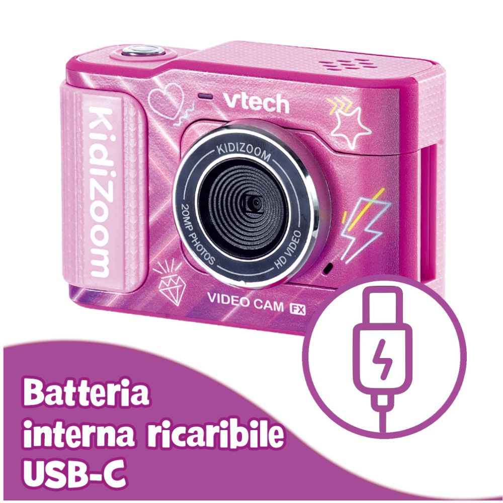 Vtech, KidiZoom Video Cam FX - Rosa