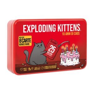 Asmodee Gioco di Società, Exploding Kittens: 10 Anni di Caos Edizione Speciale in Latta