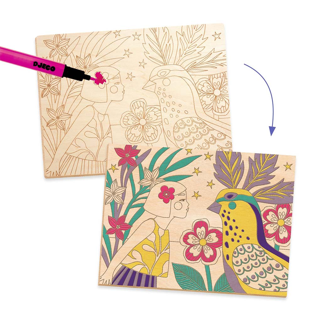 Djeco Attività Artistica su Legno, Dolci Ragazze