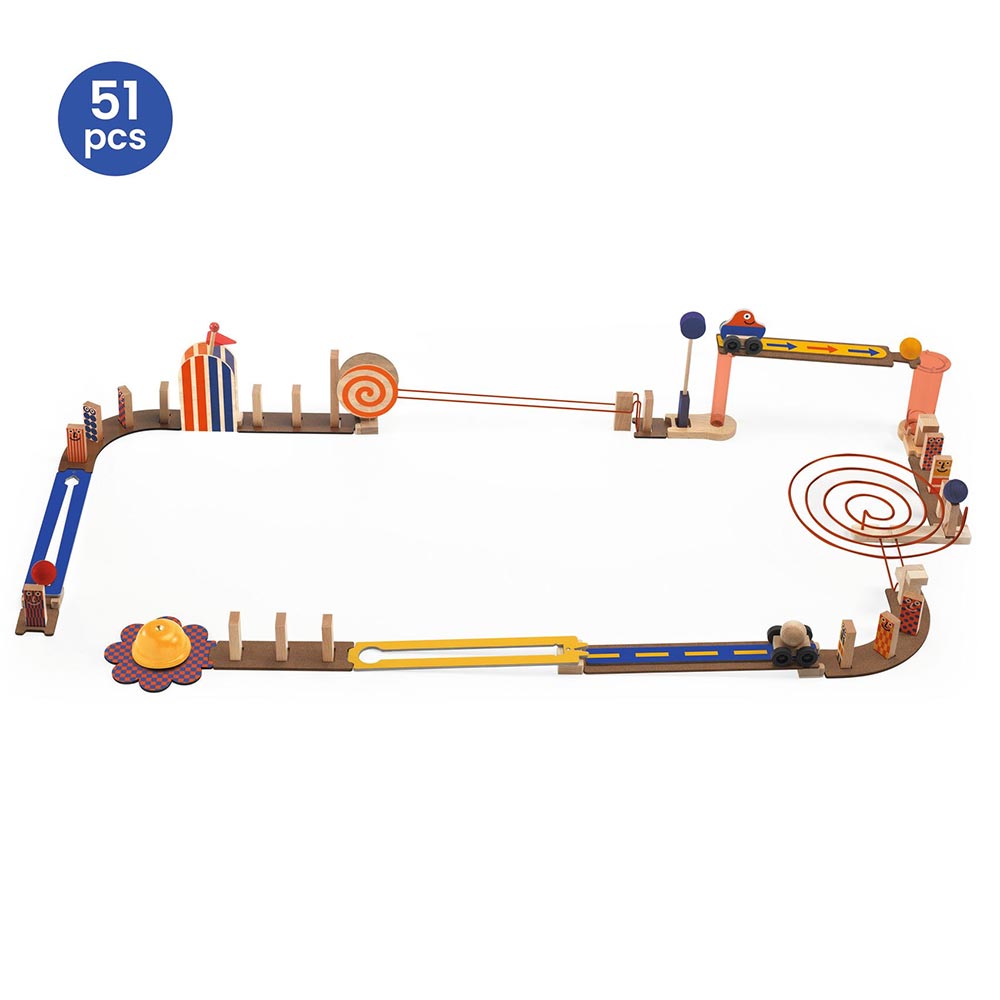 Djeco Zig & Go Junior - Racer - 51 Pezzi Il Gioco di Reazione a Catena per Piccoli Costruttori!