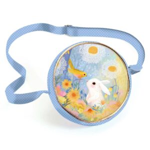Djeco Borsa Coniglio - Borsetta per Bambine in Cotone con Tracolla Regolabile e Chiusura Zip