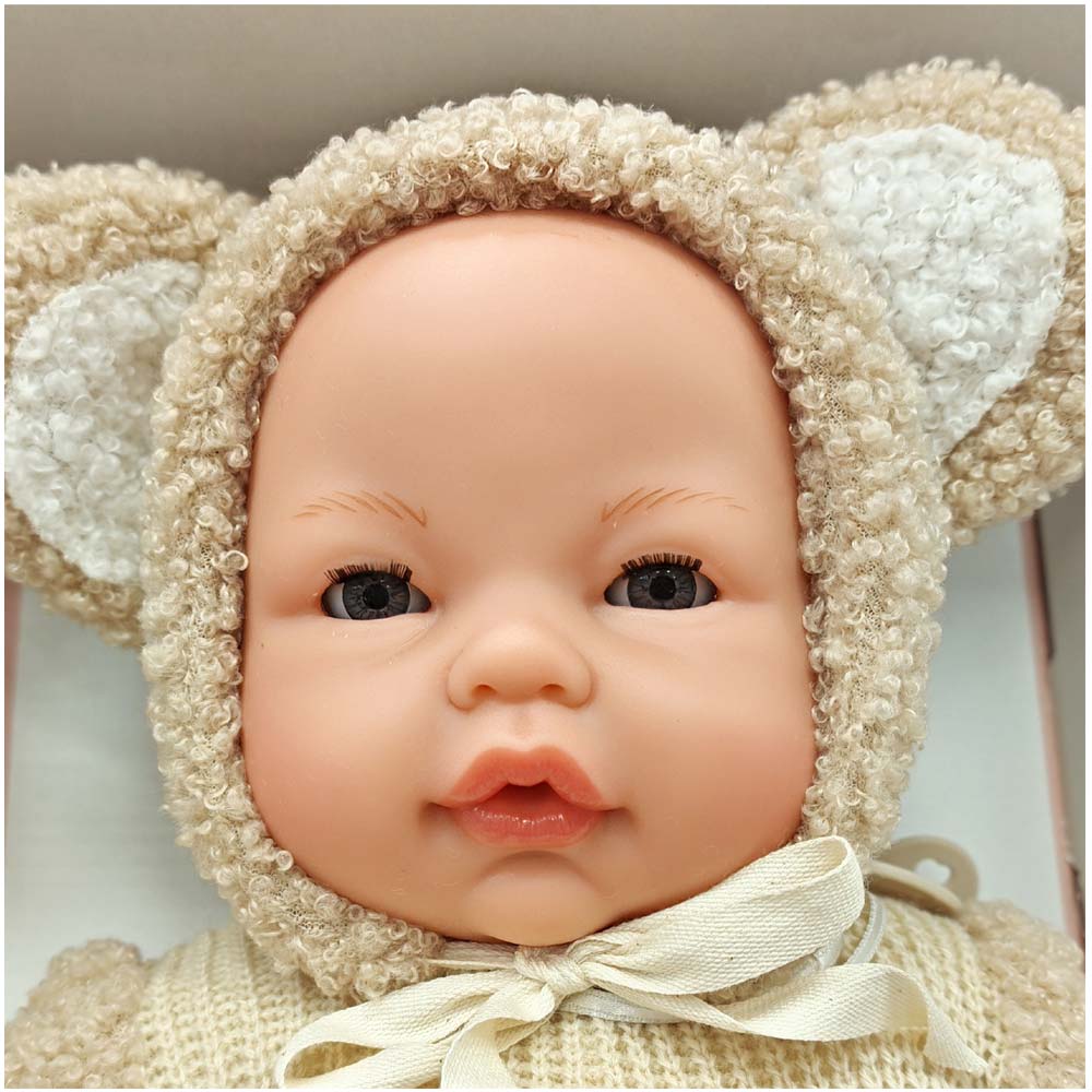 Antonio Juan, Bambola 37 Cm Neonata, Llorona con Vestito da Orsetto, Corpo In Tessuto