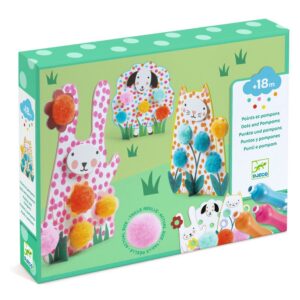 Djeco Punti e Pompom Nell'Erba Primo Kit Creativo 18 mesi