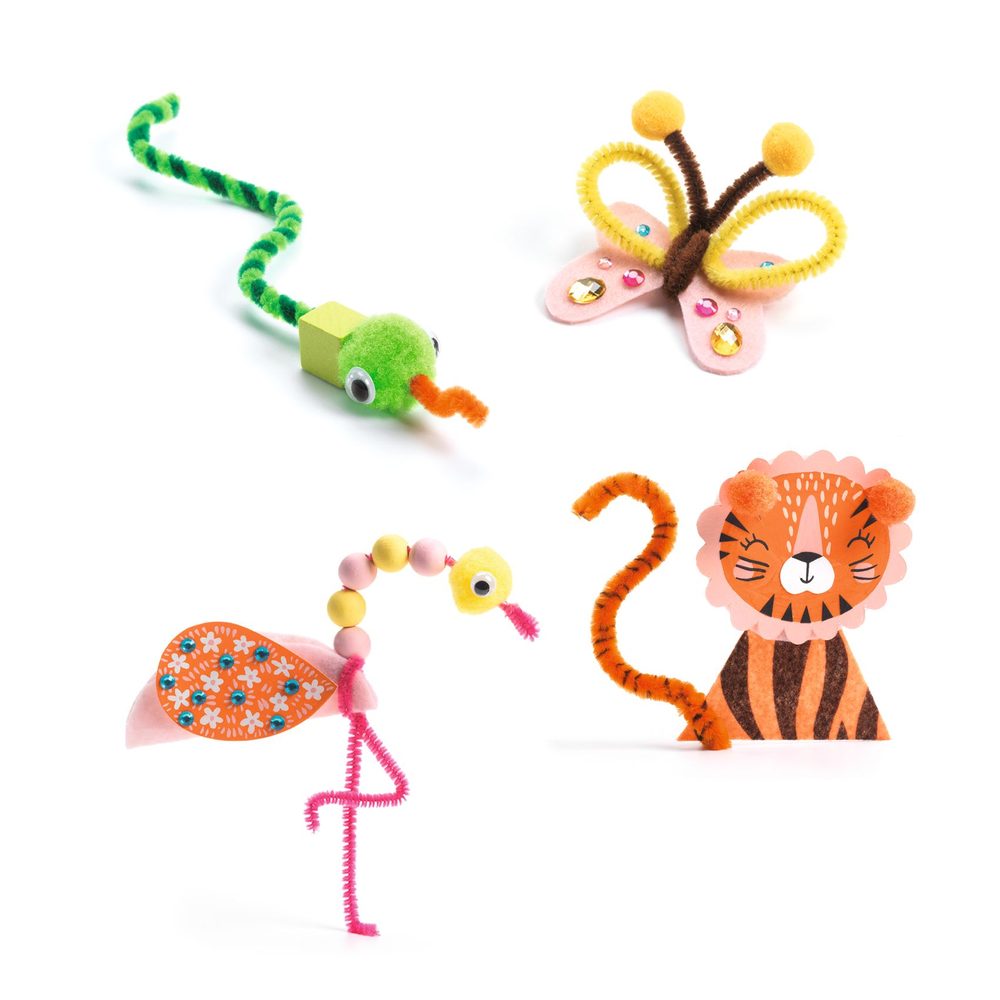 Djeco Scatola Creativa Animali della Giungla con Accessori 3-6 anni