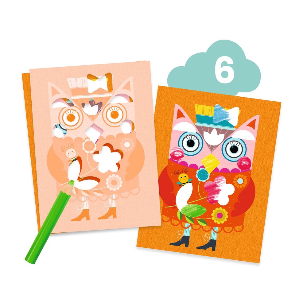 Djeco Kit Creativo 6 Attività Il Gatto e i suoi Amici 18 mesi