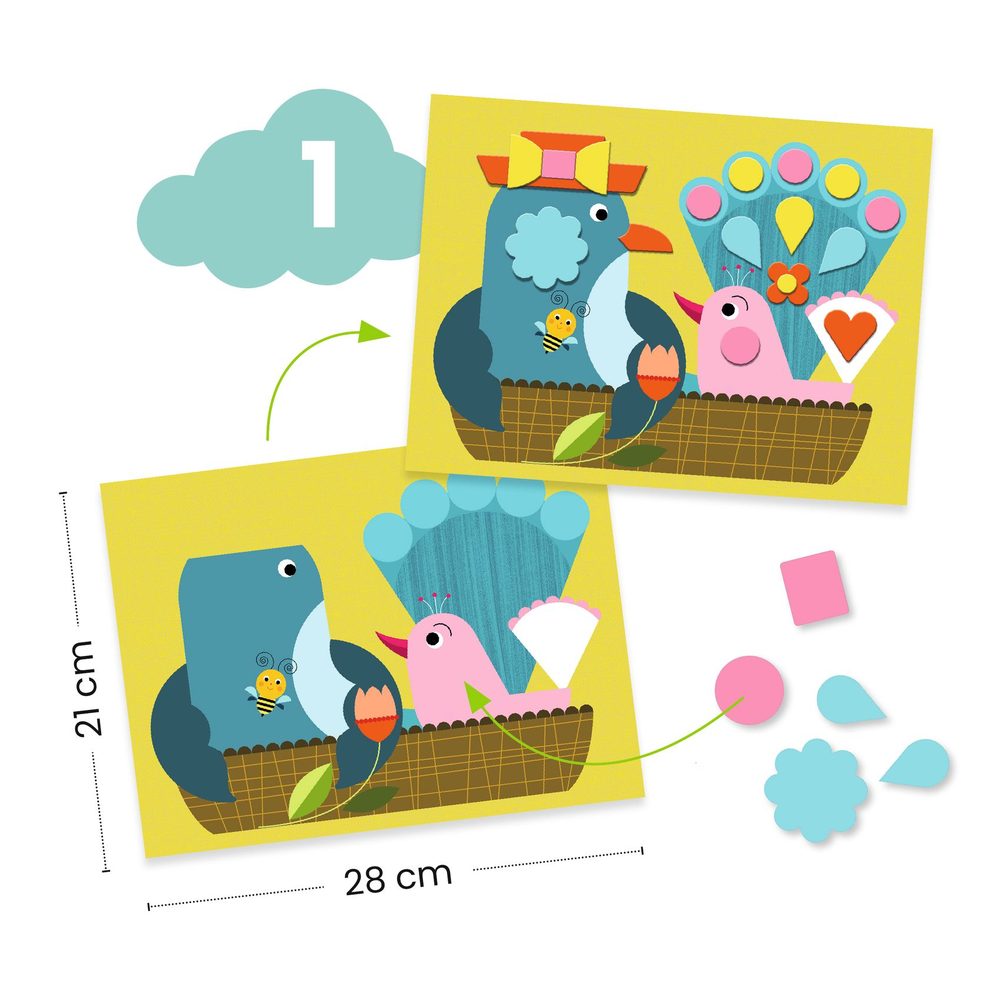 Djeco Kit Creativo 6 Attività Il Gatto e i suoi Amici 18 mesi