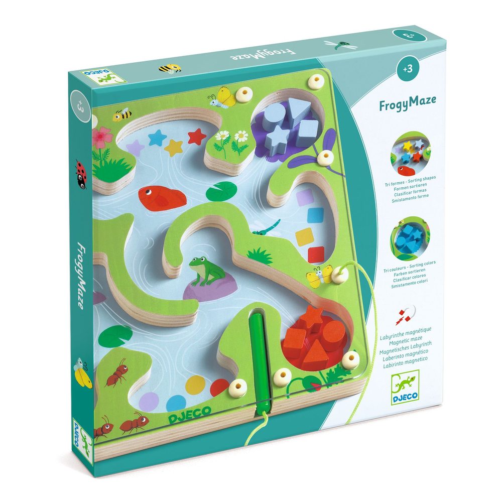 Djeco Labirinto Magnetico in Legno FrogyMaze Forme e Colori