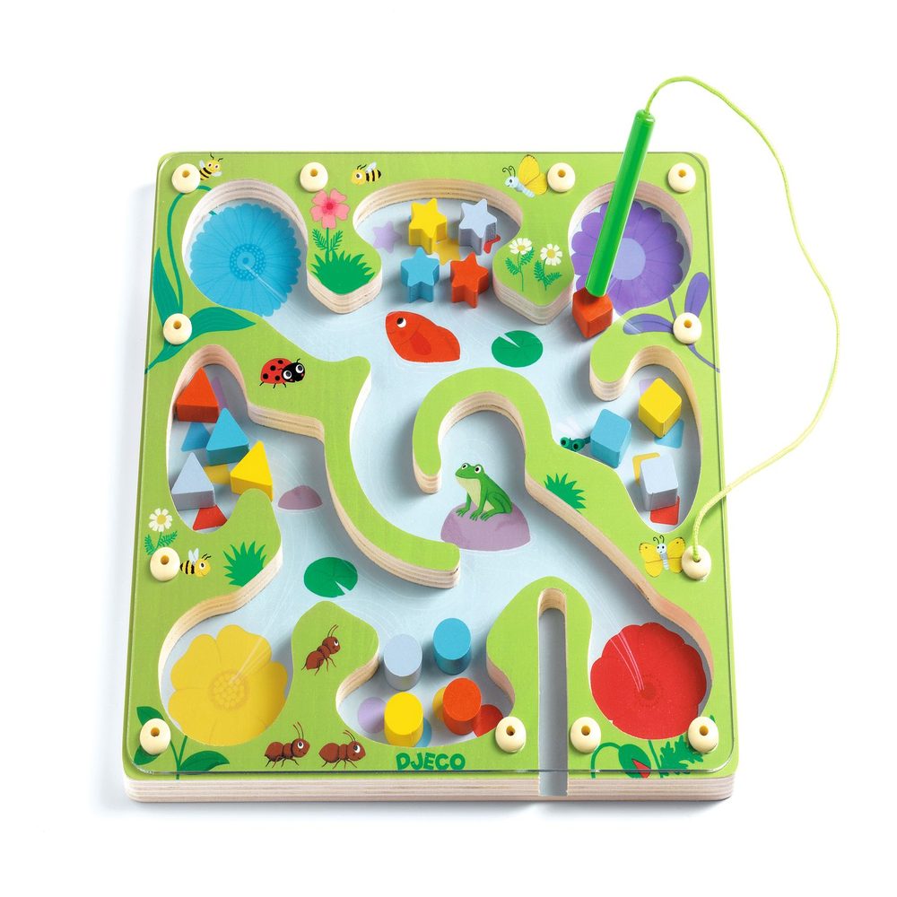 Djeco Labirinto Magnetico in Legno FrogyMaze Forme e Colori
