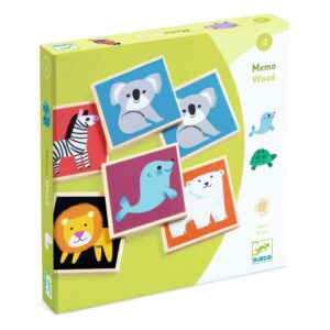Djeco Memory in Legno Memo Wood Animali Selvatici dai 2 anni