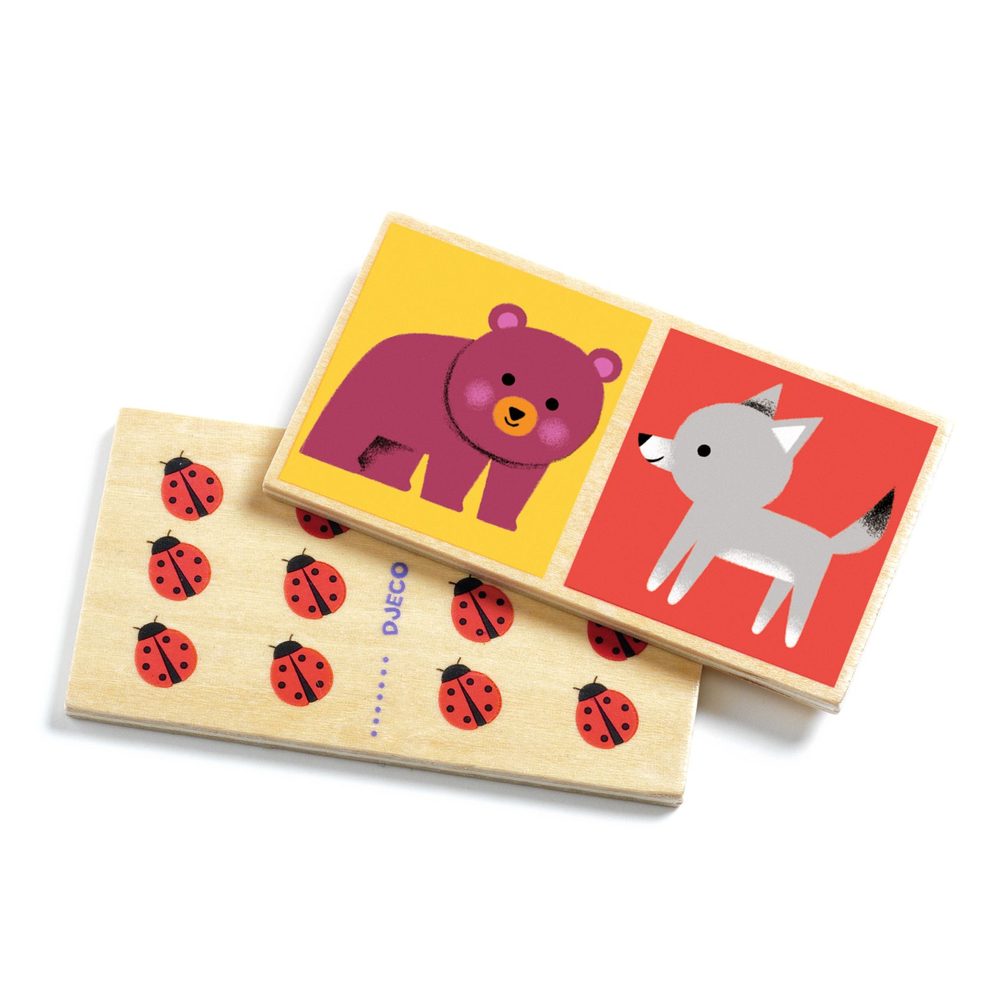 Djeco Domino in Legno Domino Wood Animali e Numeri dai 2 anni