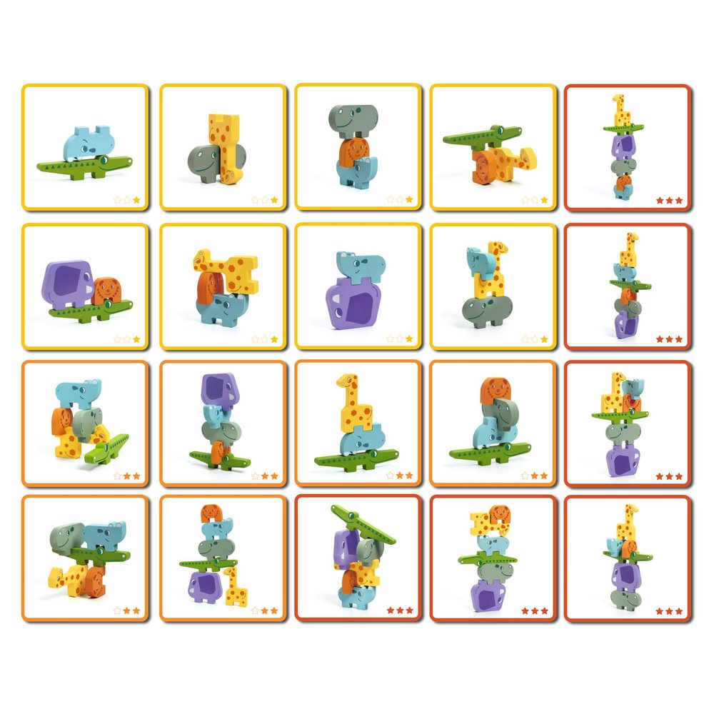 Djeco Gioco di Equilibrio in Legno Ze Totanimo Animali Impilabili