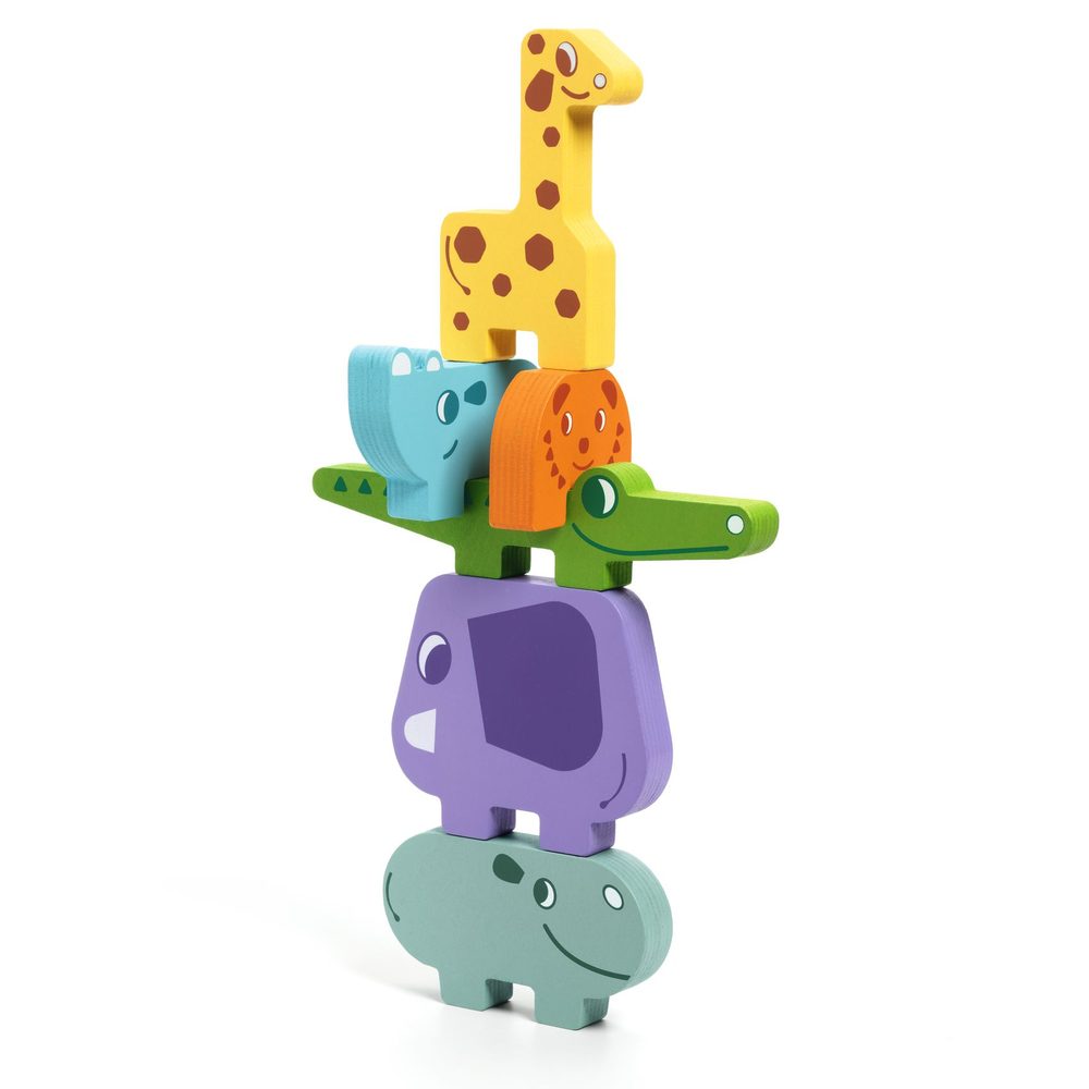 Djeco Gioco di Equilibrio in Legno Ze Totanimo Animali Impilabili