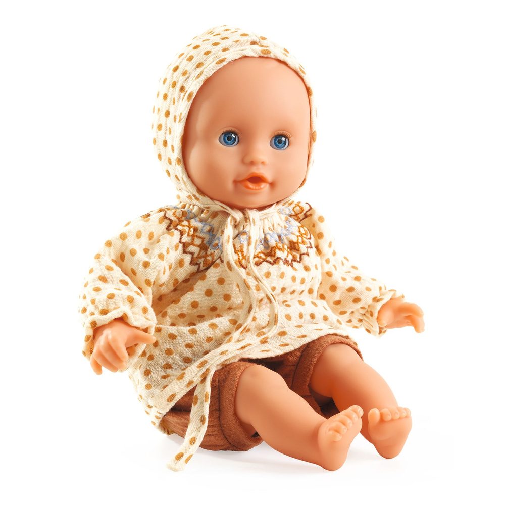 Djeco Bambola Baby Iris 32 cm Corpo Morbido Occhi che si Chiudono
