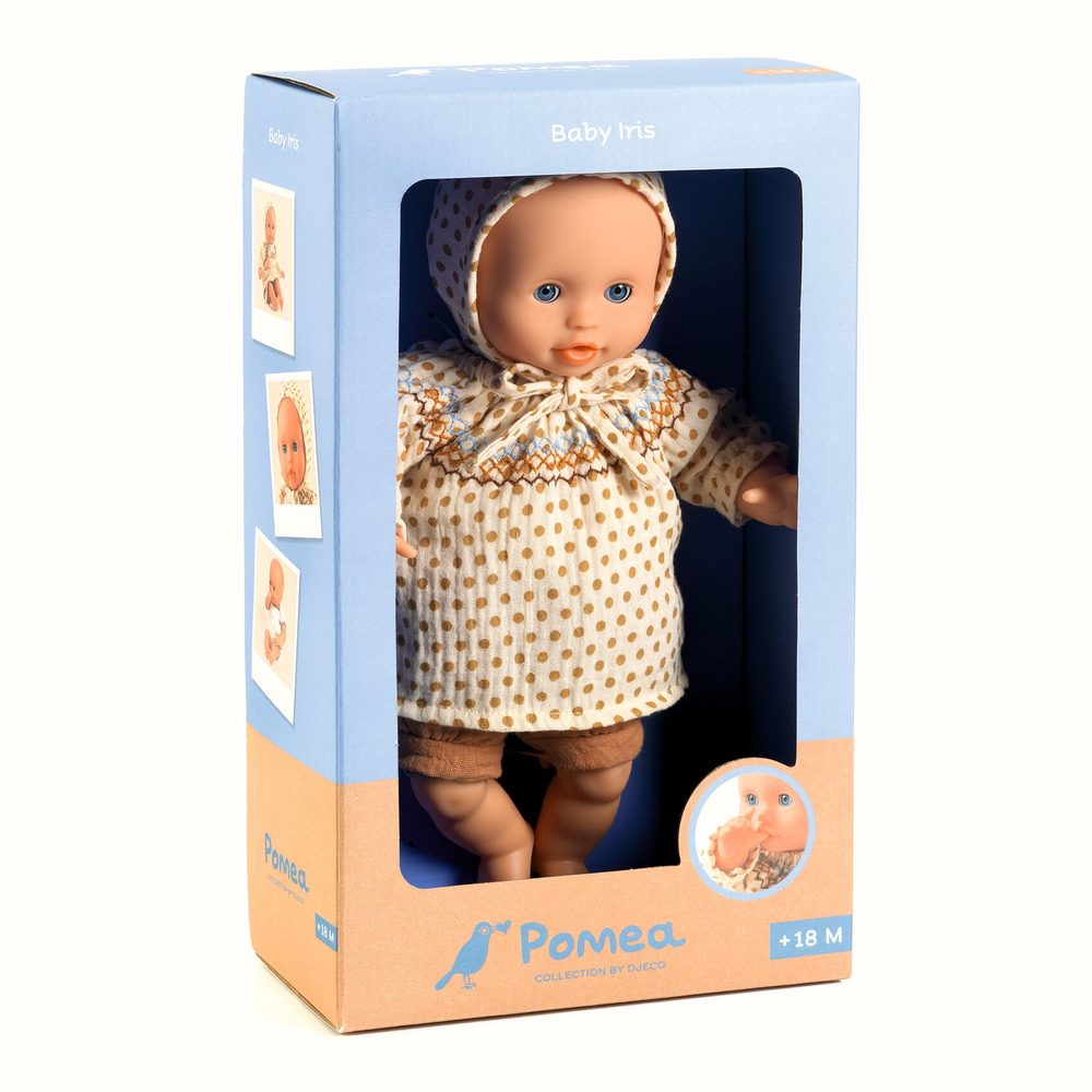 Djeco Bambola Baby Iris 32 cm Corpo Morbido Occhi che si Chiudono