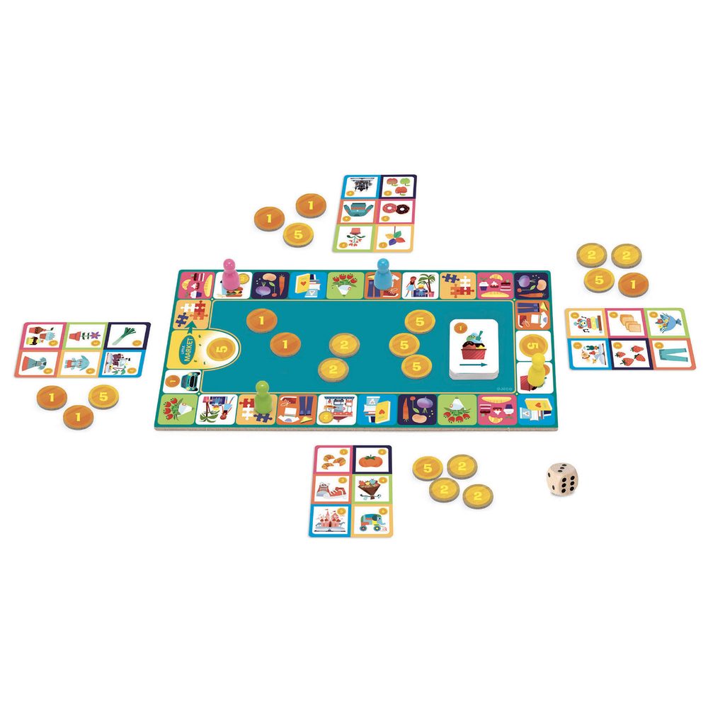 Djeco Gioco da Tavolo P'tit Market per Imparare a Contare Soldi