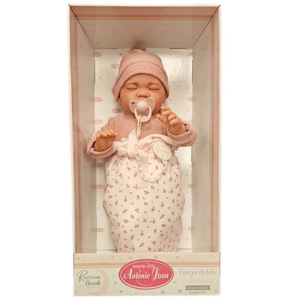 Antonio Juan Bambolotto Cm 42, Corpo Soffice, Neonato Luna Con Coperta